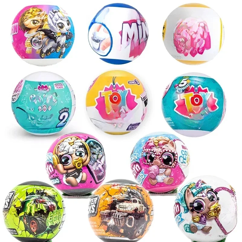 Zuru 5 boule Surprise Mini marques Lotso Patrick étoiles dinosaure Robot figurines d'action dessin animé modèle Miniature jouet à collectionner cadeau