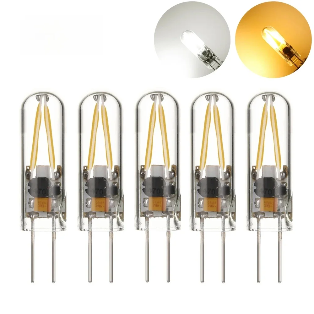 10pcs Mini G4 a mené l'ampoule 3W AC / DC 12V ampoule à filament lampe en verre froide chaude lampe blanche COB projecteur pour le salon