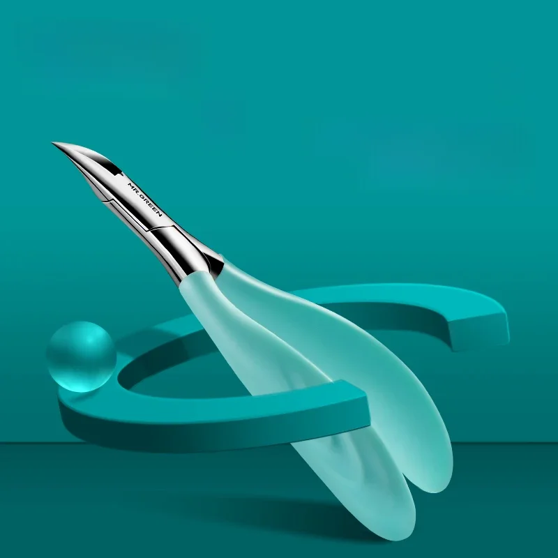 PAN. ZIELONE Clippers do paznokci Anti-Splash Ingrown Nail Olecranon Cutters Profesjonalne narzędzia do pedicure Stal nierdzewna — zdjęcie 2