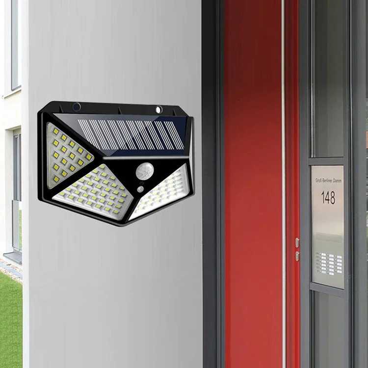 100 LED Solar Wall Lights Outdoor Solar Lamp Waterproof Motion Sensor Solar Powered Sunlight Street Light