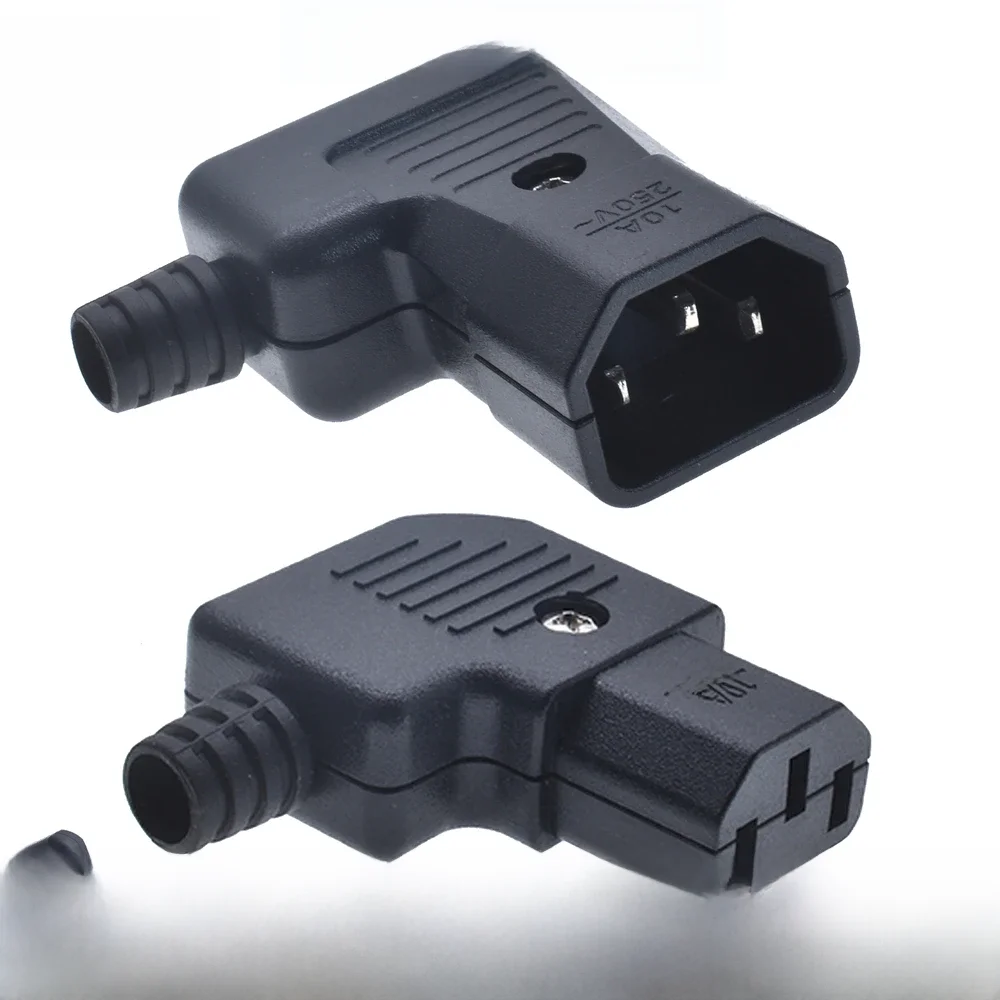 Coude noir IEC320 C13 C14 cordon d'alimentation câblage prise d'alimentation assembler connecteur IEC prise PDU UPS prise électrique ca prise 10A 250V