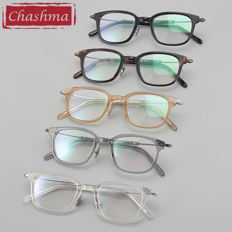 Chashma Prescription Glasses Women Optical Fashion Eyewear Acetate Titanium Spectacles For Recipe Myopia Men Eyeglasses Frames