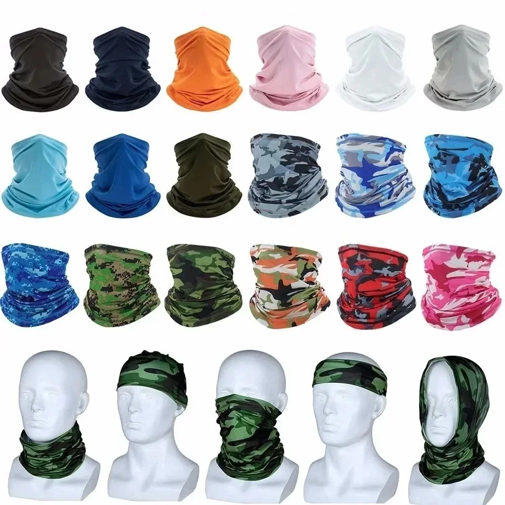 AliExpress QHSPE Multi-Purpose Turban Scarf - Cycling Bandana, Neck Cover, Sunscreen Ice Silk Headwear for Men & Women - Outdoor, Fishing, Hiking