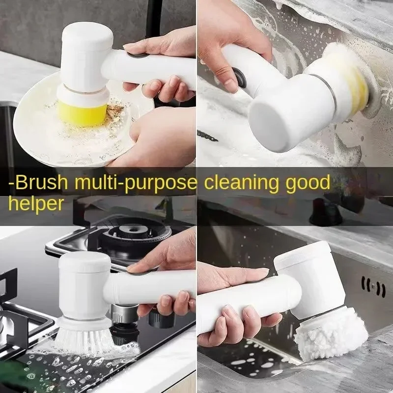 Five in One Multifunctional Electric Cleaning Brush for Bathroom Washing and Kitchen Cleaning Tools