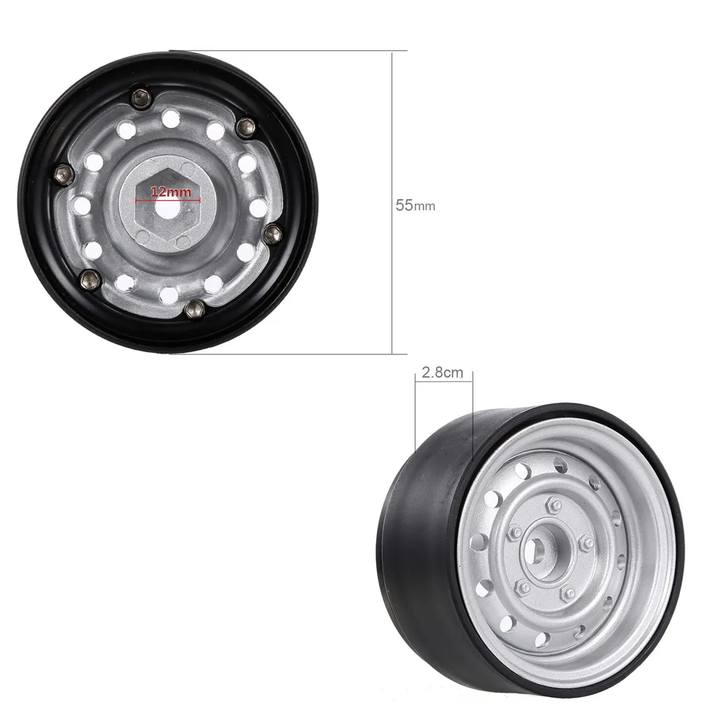 طبق عميق 1.9 "حافة محور عجلات معدنية Beadlock لـ 1/10 RC الزاحف المحوري SCX10 II III 90046 MST RGT YIKONG Traxxas TRX4 RC4WD D90