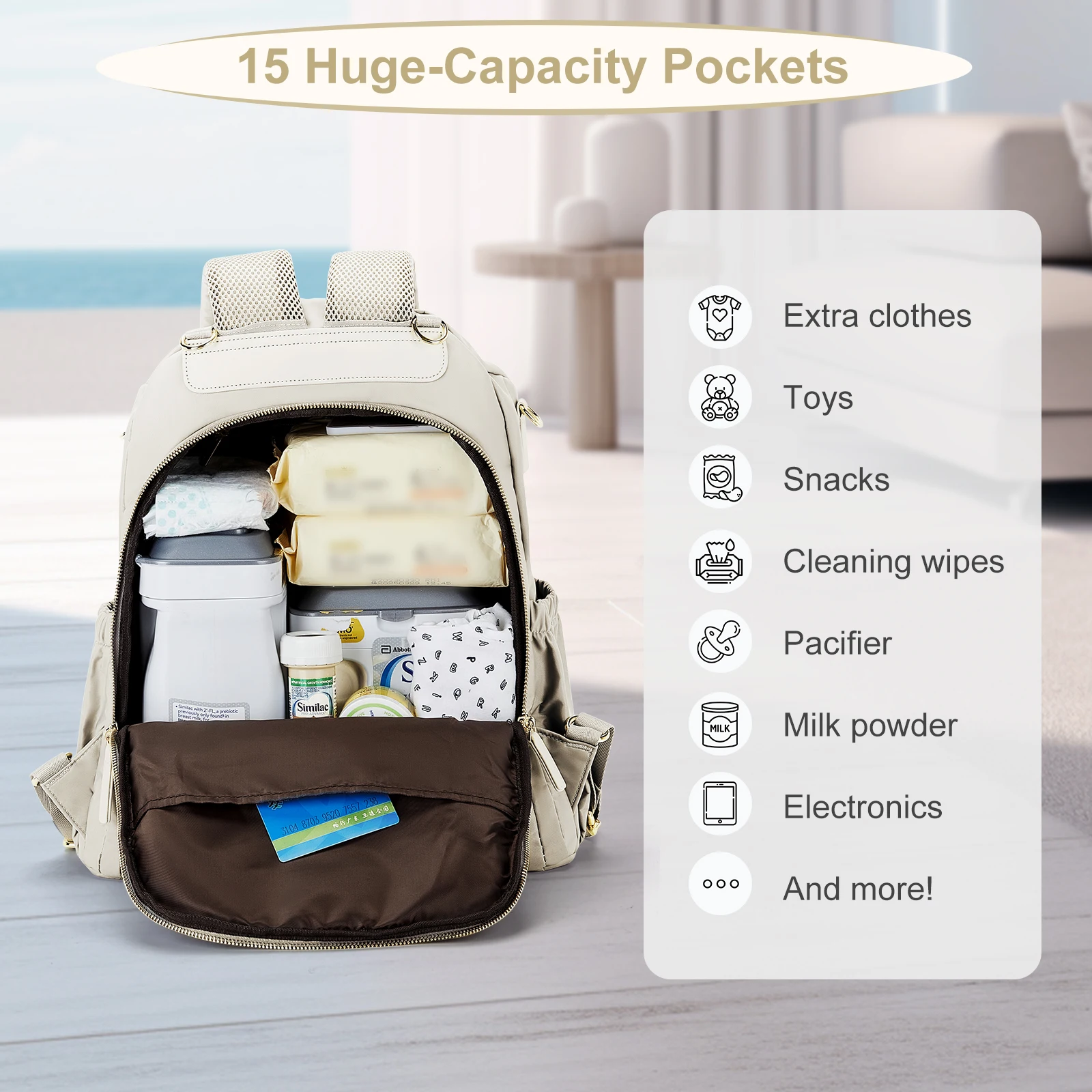 Baby Bag, Nappy Bag Backpack, Mummy Bag for Baby, Waterproof Multifunction Large Travel Diaper Bag Backpack, Maternity Handbag