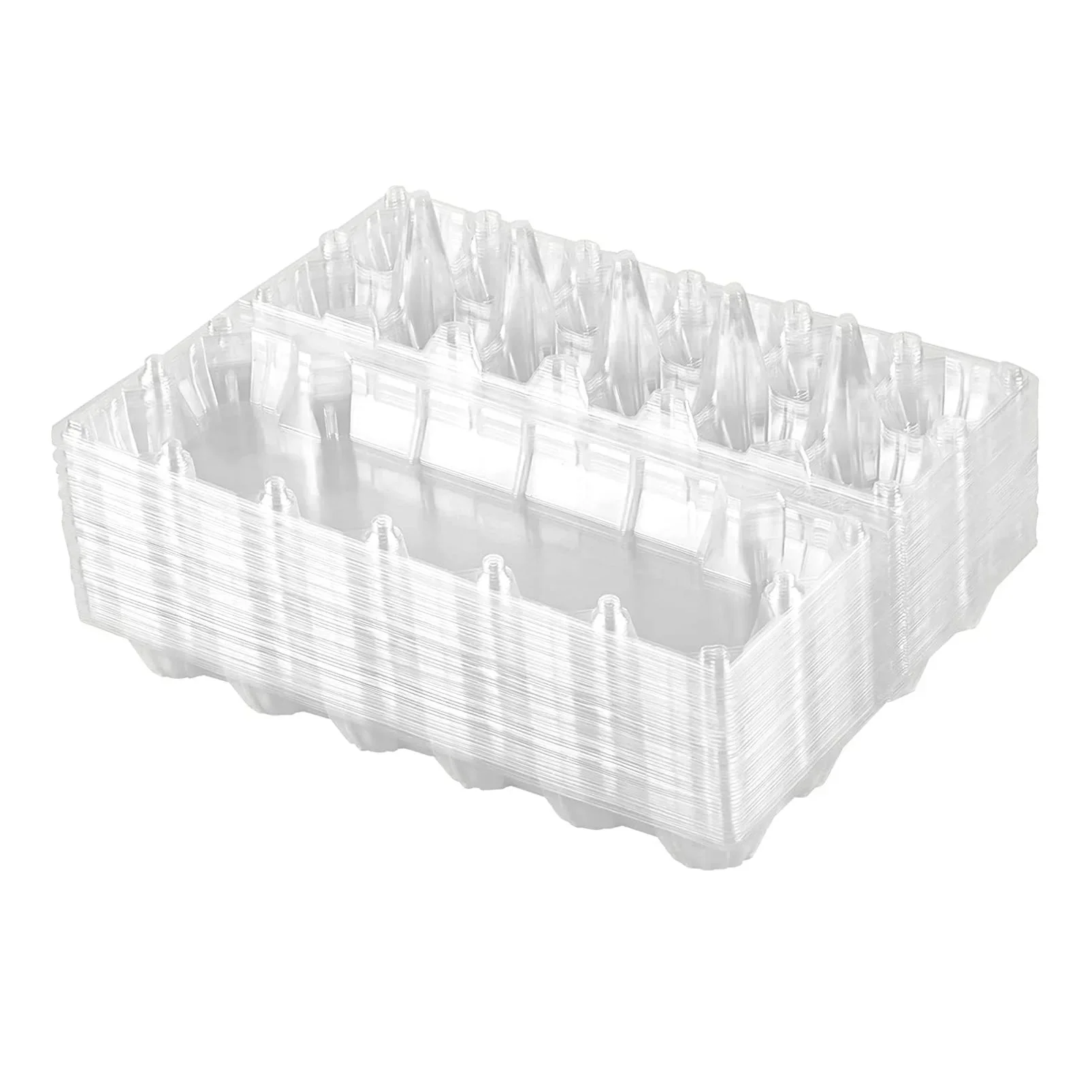 Cartons d'emoufs en Plastique Transparent et Jetable, Support pour Pâturage Familial, Ferme, Marché d'Affaires, 12 Grilles, 24 Pièces