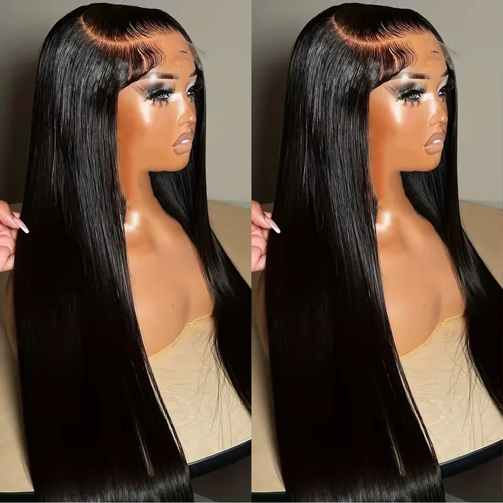 

Плотность 200 Прямой 13x4 Кружевной фронтальный парик Человеческие волосы Невидимый ремешок 360 HD Полный кружевной бесклеевой парик Прямой парик фронта шнурка