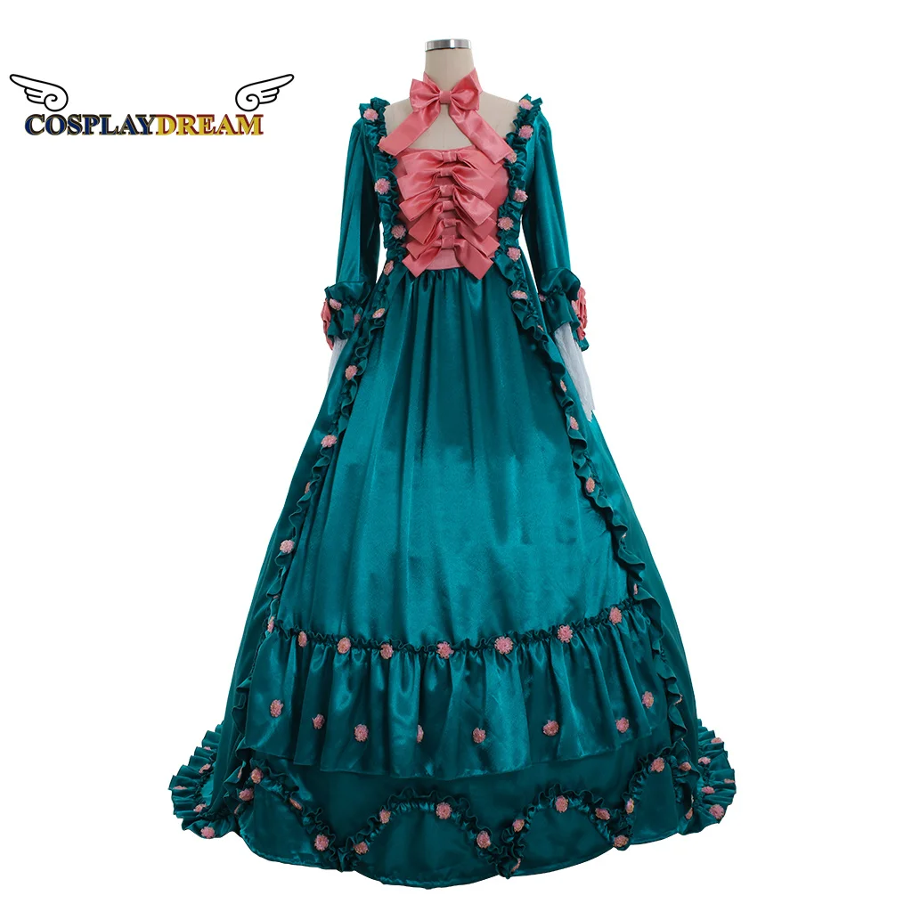

Medieval Marie Antoinette Gown Dress Rococo 18th Century Red Floral Gown Dress Rococo Dress French Dress for Lady