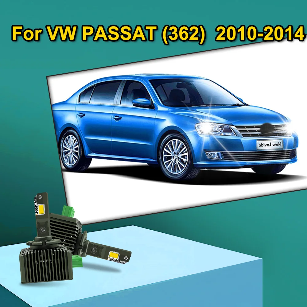 

2x HID to LED Headlights 6000K For VW PASSAT (362) 2010 2011 2012 2013 2014 HID 1:1 Headlamp Bulbs Canbus 30000LM 110W D3S D3R