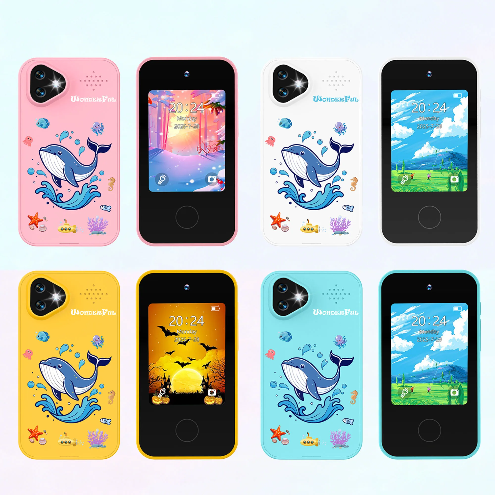 

Kawaii Cartoon Kids Smart Toy Phone, Children's Camera, 2.8-Inch Touch Screen, HD Dual Camera, Photo Taking, Photography, Music