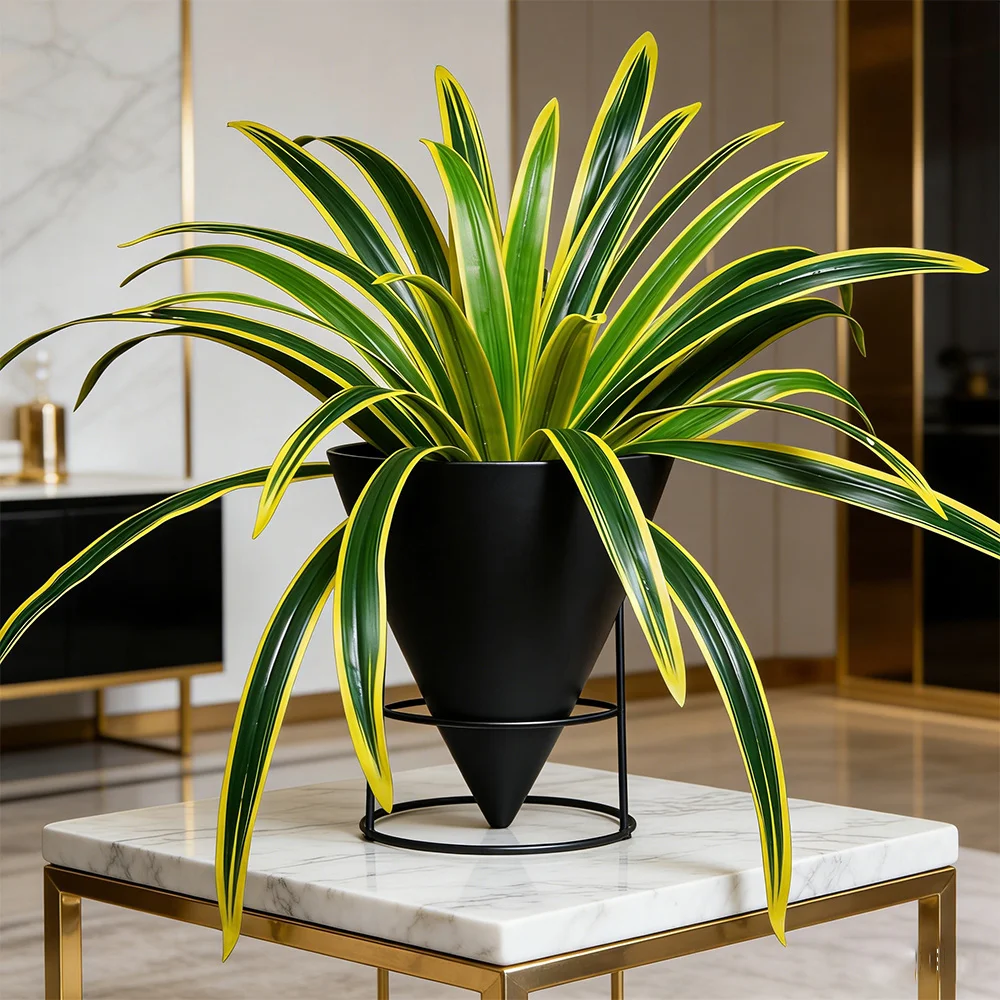 60 cm künstliche Orchideen- und Chlorophytum-Pflanzen, Kunstpflanzen mit fallenden Blättern, künstliche Spinnenpflanzen für die Dekoration von Zuhause und Geschäften – Detail 2