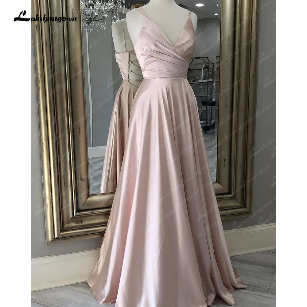 

Pink A-Line Prom Dresses Sexy Spaghetti Straps Sleeveless Ruffles Luxury Formal Party Gowns Custom Made