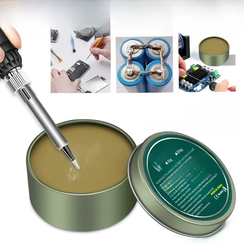 15g-100g topnik lutowniczy bezołowiowy topnik spawalniczy cyna pasta lutownicza topnik spawalniczy do elektroniki SMD PCB LED naprawa lutowania — zdjęcie 2
