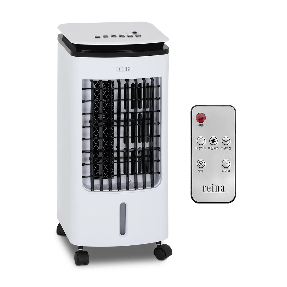 رينا-مبرد هواء بجهاز تحكم عن بعد للأعمال المنزلية والمكتبية ، مؤقت دوار ، عجلة متحركة ، عبوة ثلج رياح باردة بالطاقة ، مبردان ، 4 لترات