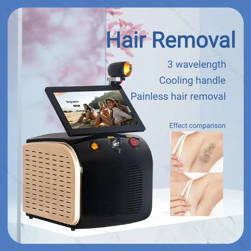 

3 Wavelengths 755NM 808NM 1064NM Hair Remover Laser Diode 3500W Ice Platinum Cooling Head Permanent Painless Hair Removal