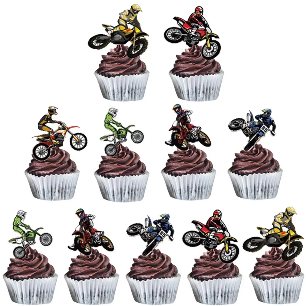 AliExpress UK Dirt Bike Birthday Party Decor Motorcycle Cupcake Topper Boy Motorcycle Birthday Cake Decors Dirt