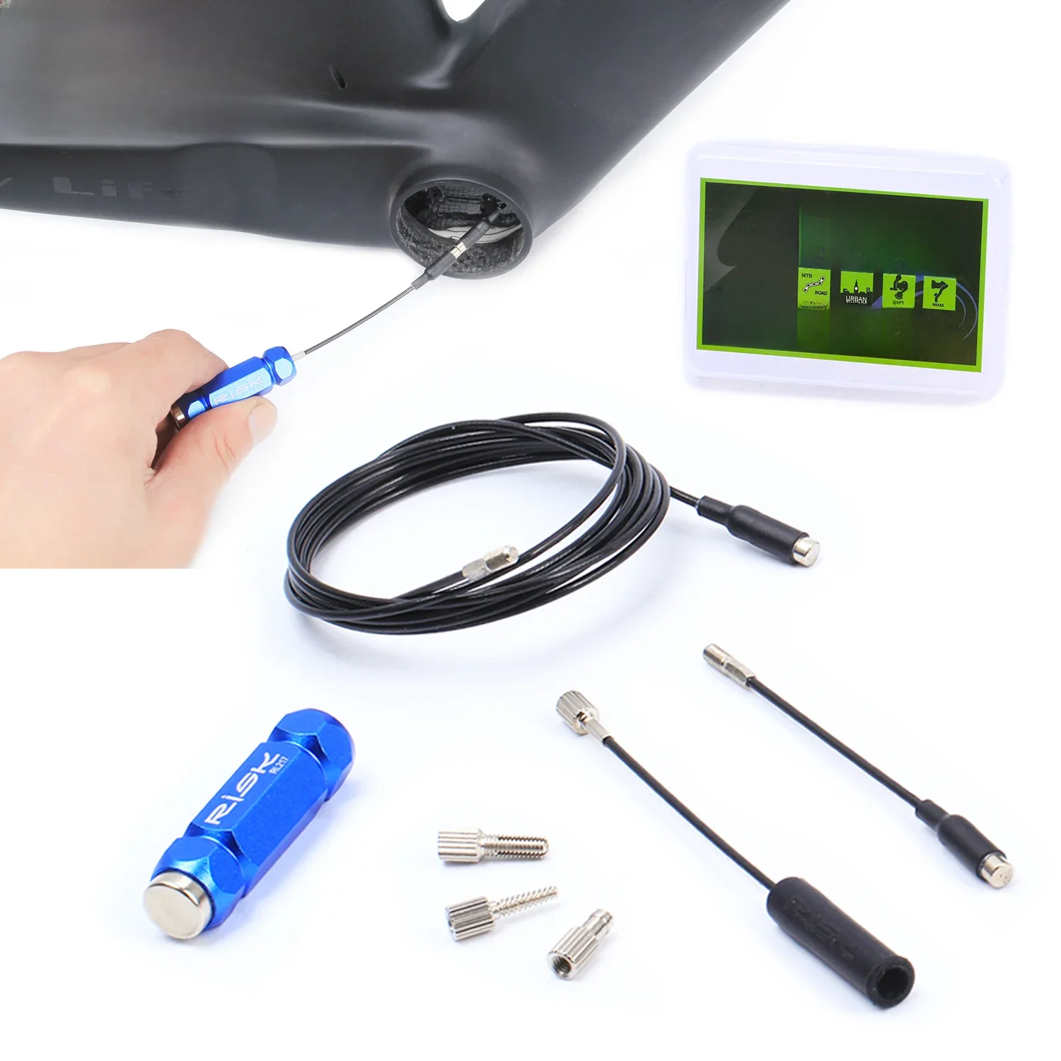 AliExpress RISK Mountain Bike inner Routing Tool  Carbon Fiber Hidden Frame Tubing Tubing Magnet Lead Threading For Cycling Bike Accessory