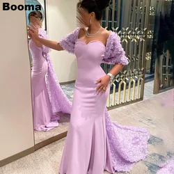 Booma Lavender Mermaid Evening Dresses Sweetheart Off Shoulder Formal Party Gowns for Women Floral Draped Prom Dresses Dubai