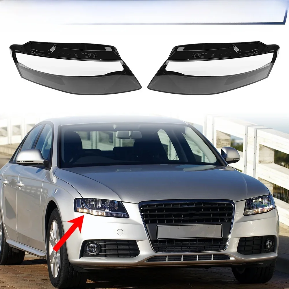 Osłona przedniego reflektora samochodowego do Audi A4 A4L B8 2009 2010 2011 2012 Auto Shell Klosz reflektora Przezroczysta osłona obiektywu — zdjęcie 2