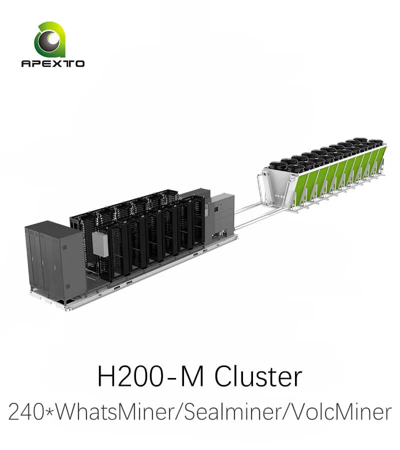 EASY SETUP Solución de enfriamiento hidráulico H200-M Cluster admite 240 unidades WhatsMiner Sealminer VolcMiner