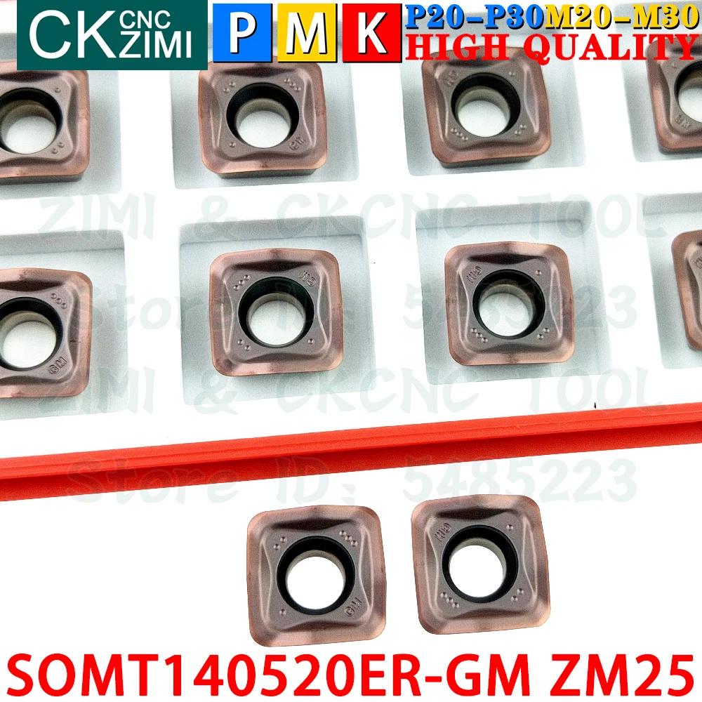SOMT140520ER-GM ZM25 SOMT 140520 ER GM كربيد إدراج سريع تغذية طحن إدراج التصنيع باستخدام الحاسب الآلي مخرطة معدنية رأس طاحن أدوات MFH SOMT1405