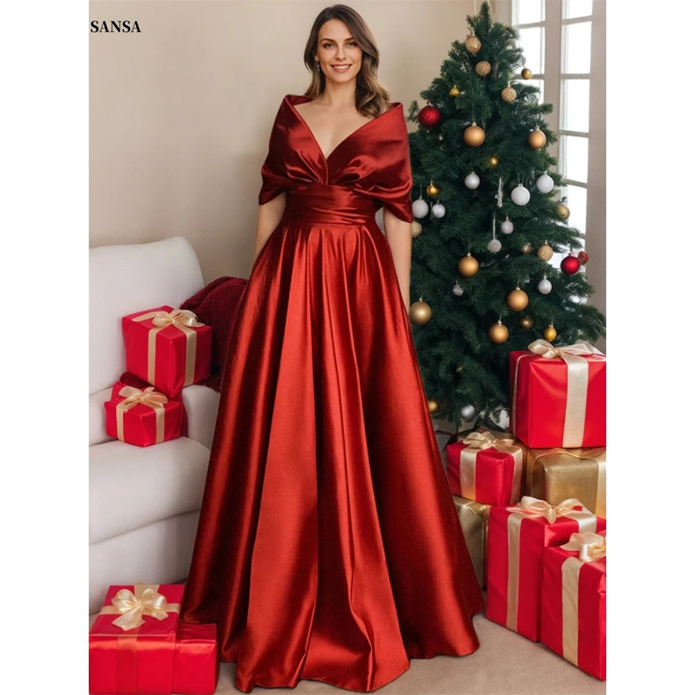 

Sansa Customized Burgundy A-line Cape Sleeve Wrap Bodice Prom Dress Off Shoulder Vestidos De Noche Floor-Length Formal Evening