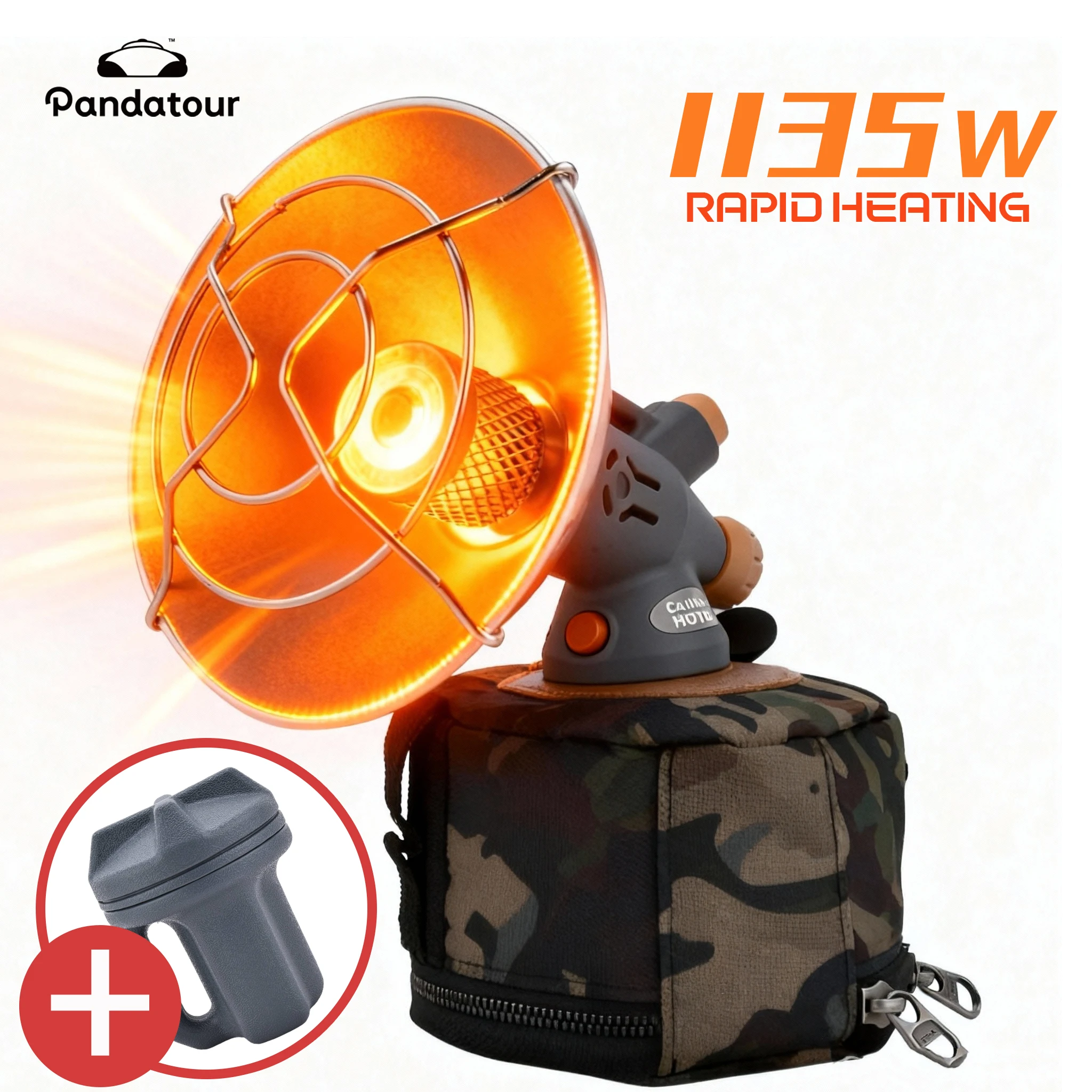 

Портативный газовый обогреватель Pandatour с аварийным обогревателем для кемпинга, теплее для палатки, нагревательная печь, уличная теплая плита для аварийного выживания