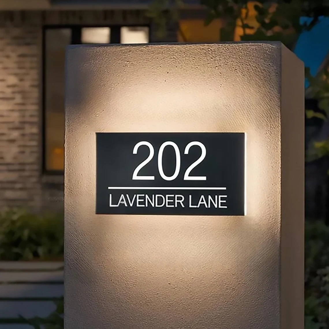 

Modern Backlit Address Plaque Custom House Number Sign for Outdoor Street Address Sign
