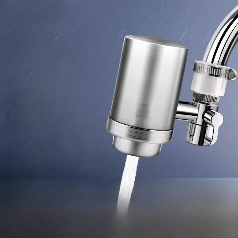 Wheelton Stainless Steel Kitchen Tap Filter Household Ceramic Water Purifier Faucet Water Filter  Activated Carbon Filtration