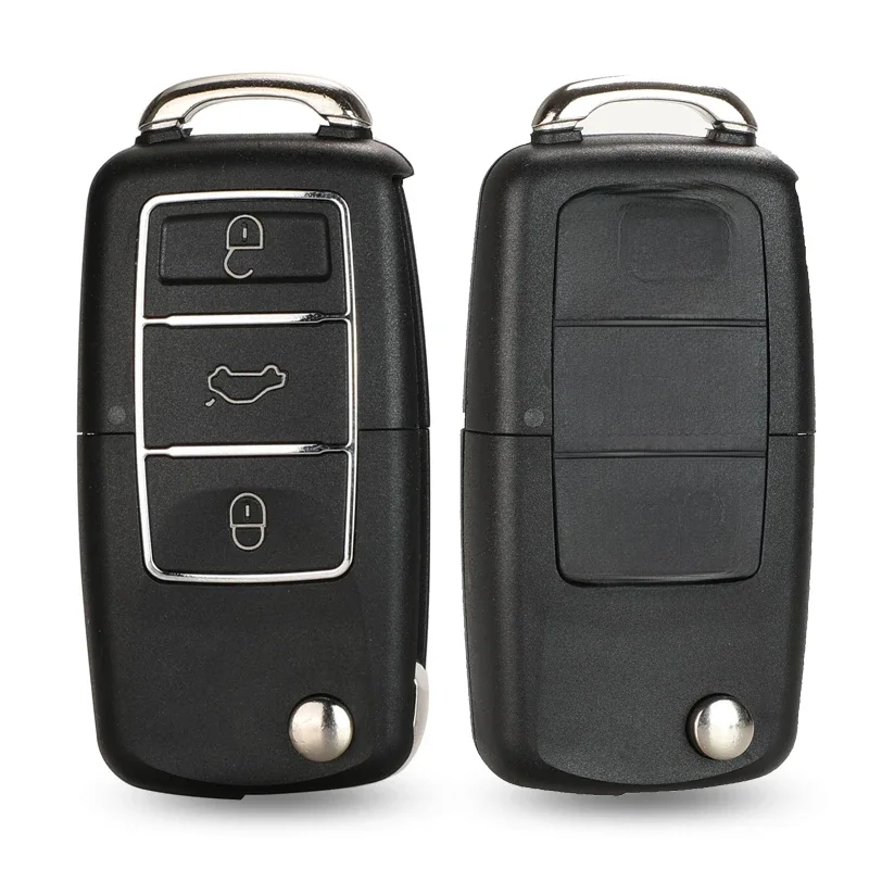 jingyuqin 3 botões remoto chave do carro flip Folding Key Shell Capa Para Volkswagen VW Jetta Golf