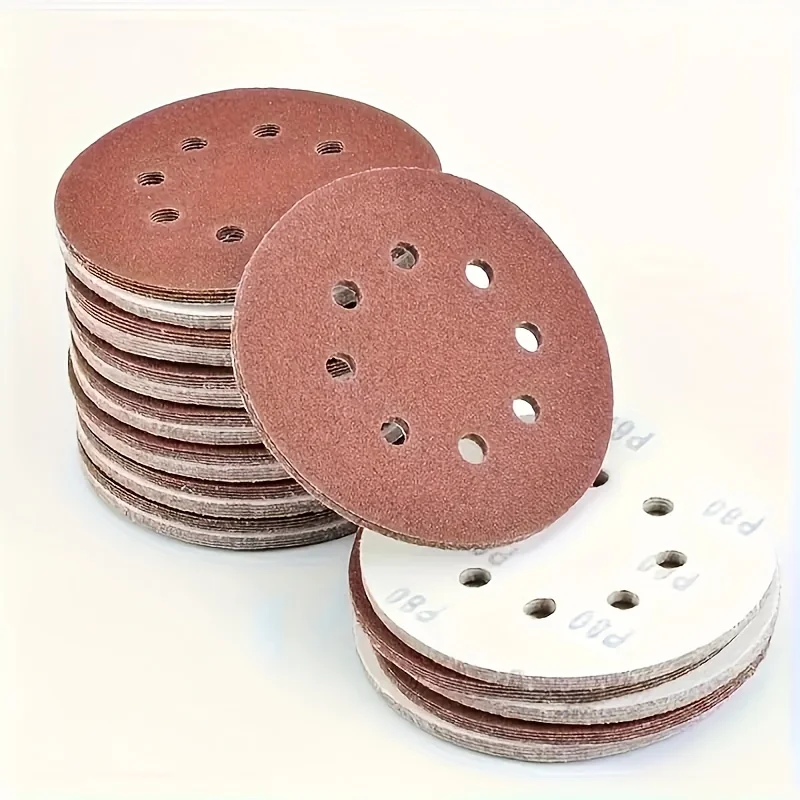 100 Pieces of 5-Inch 8-Hole Sandpaper - 60/80/100/150/180/240/320/400/600/800/1000 Grit - Perfect for Random Orbital Sanders!