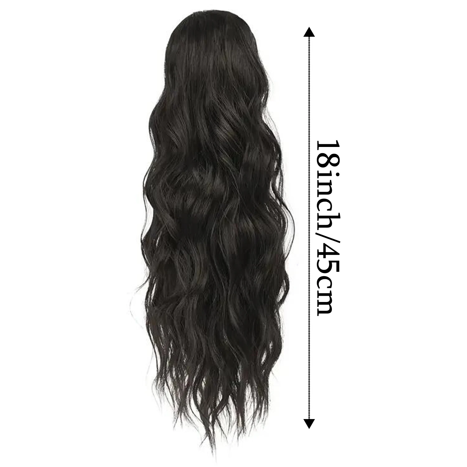 AZQUEEN 18Inch Long Wavy Synthetic Drawstring Ponytail Hair Extension Black Brown Hair Accessories Suitable For Women Daily Wear