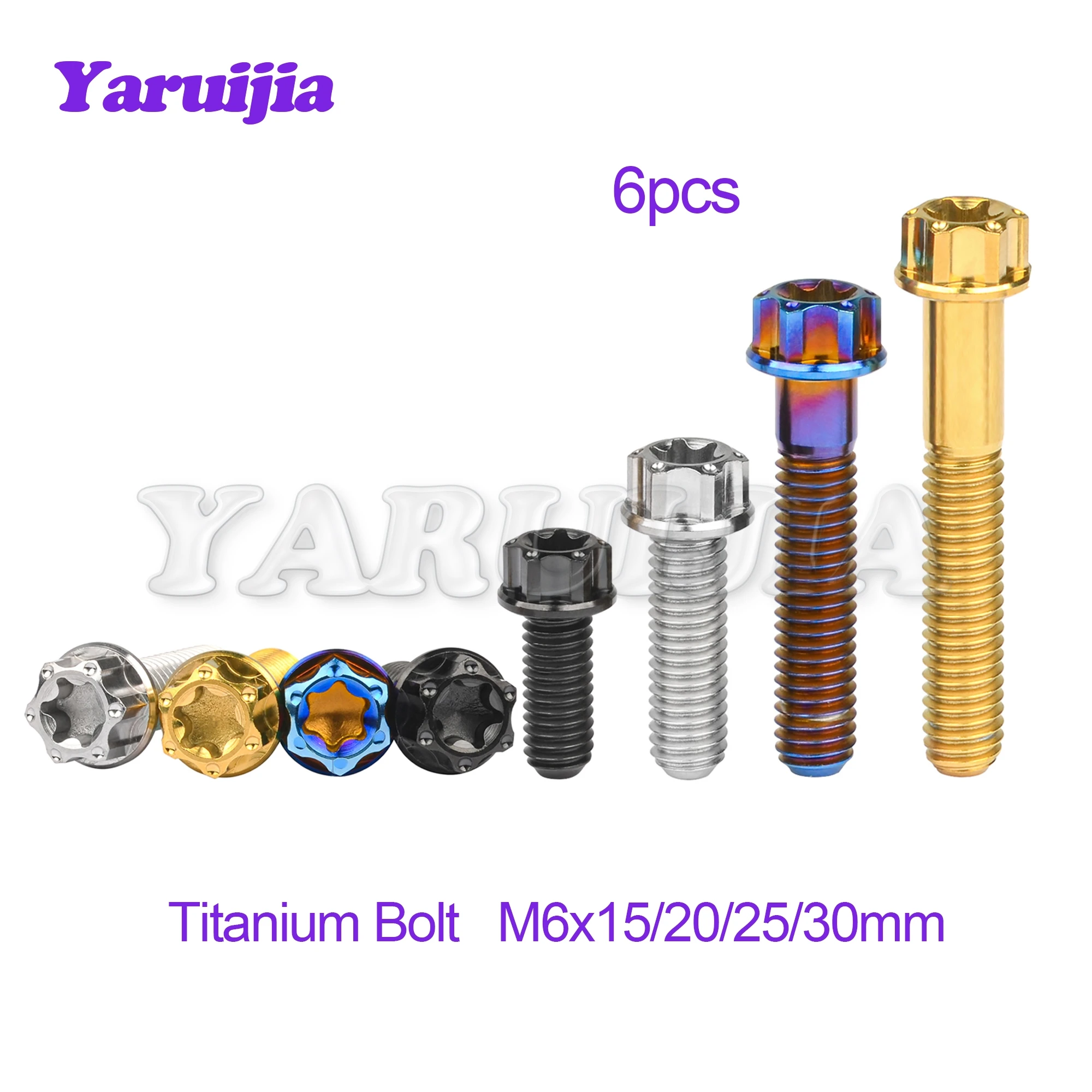 

Yaruijia Titanium Bolt M6x15/20/25/30mm Fancy Torx Head Screws for Motorcycle Fixing Part