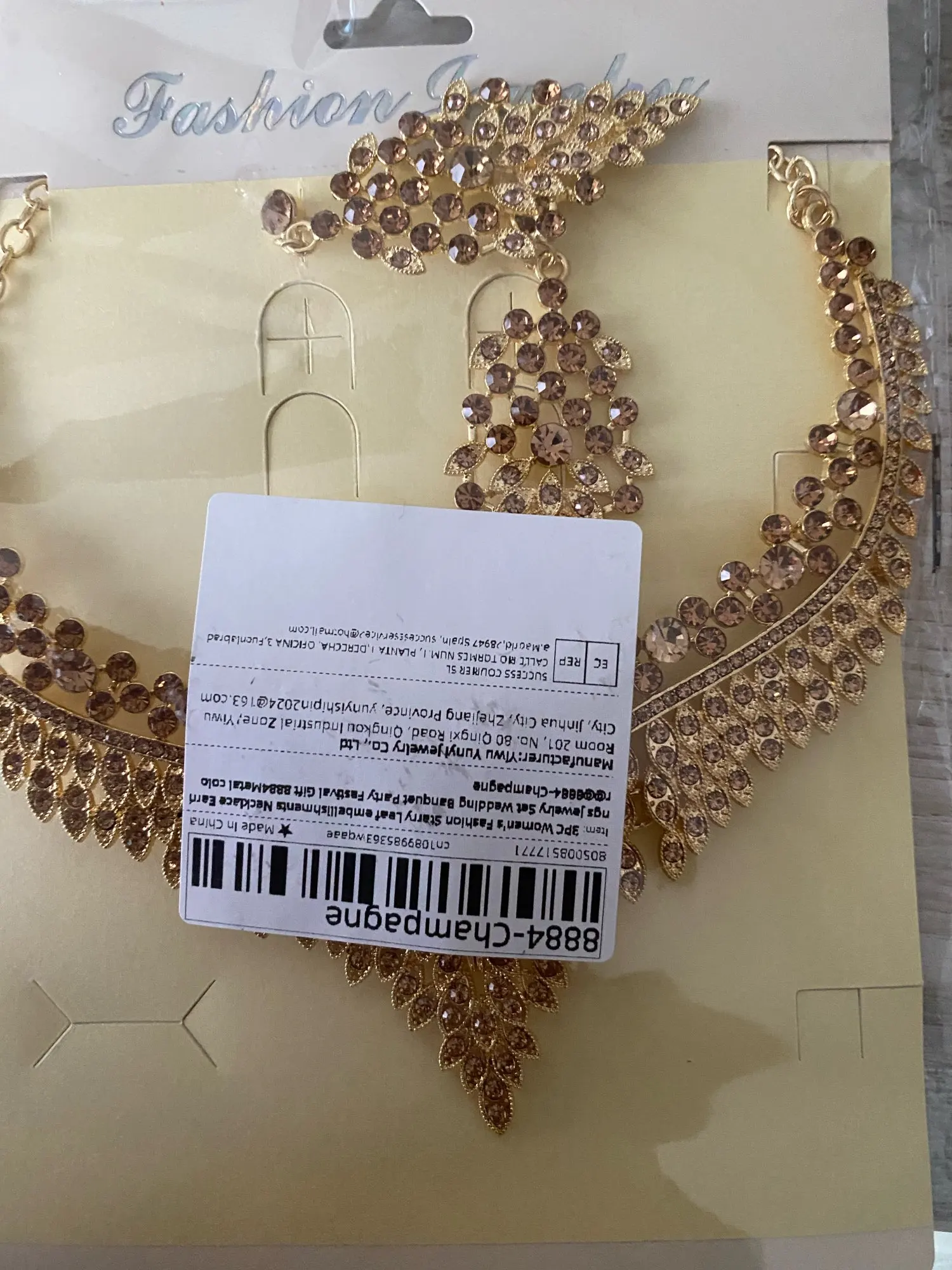 3PC Women's Fashion Starry Leaf Embellishments Necklace Earrings Jewelry Set Wedding Banquet Party Festival Gift 8884 photo review