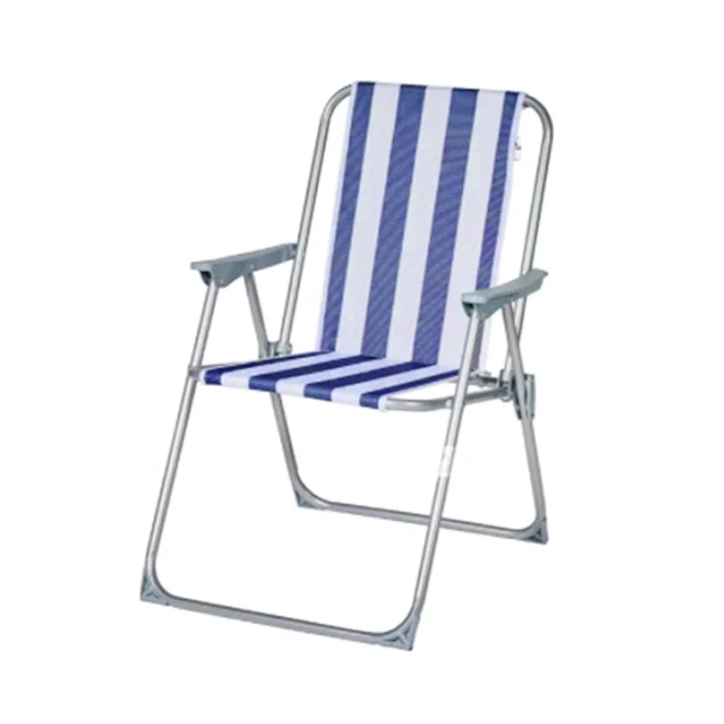 Starley-Dobrável dobrável Beach Chair azul e branco com 2ft e Mangoss Security Lock Piscina Exterior