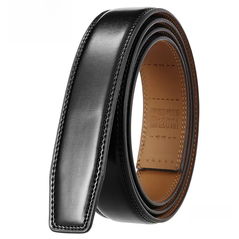 VATLTY Nouveau 3.0cm Hommes Ceinture En Cuir Véritable Sans Boucle Cuir De Vache Naturel Non Poreux Ceinture Pantalon Marron Ceinture Ceintures Mâle