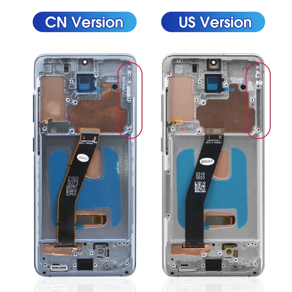 tft Screen for Samsung Galaxy S20 5G G980 G980F G980F/DS Lcd Display Digital Touch Screen with Frame S20 4G Replacement