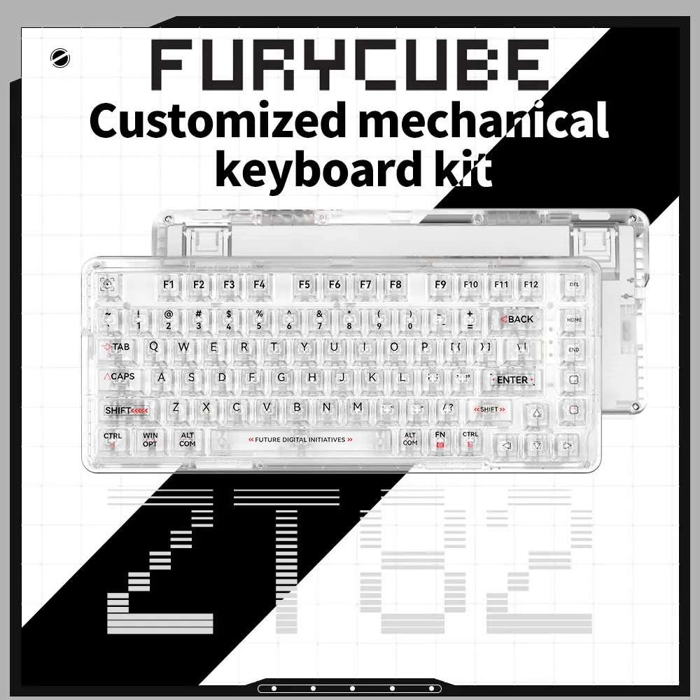 FURYCUBE ZT82 Wired Mechanical Keyboard 80% Layout Gaming Keyboard Hot Swappable 82 Keys RGB Light