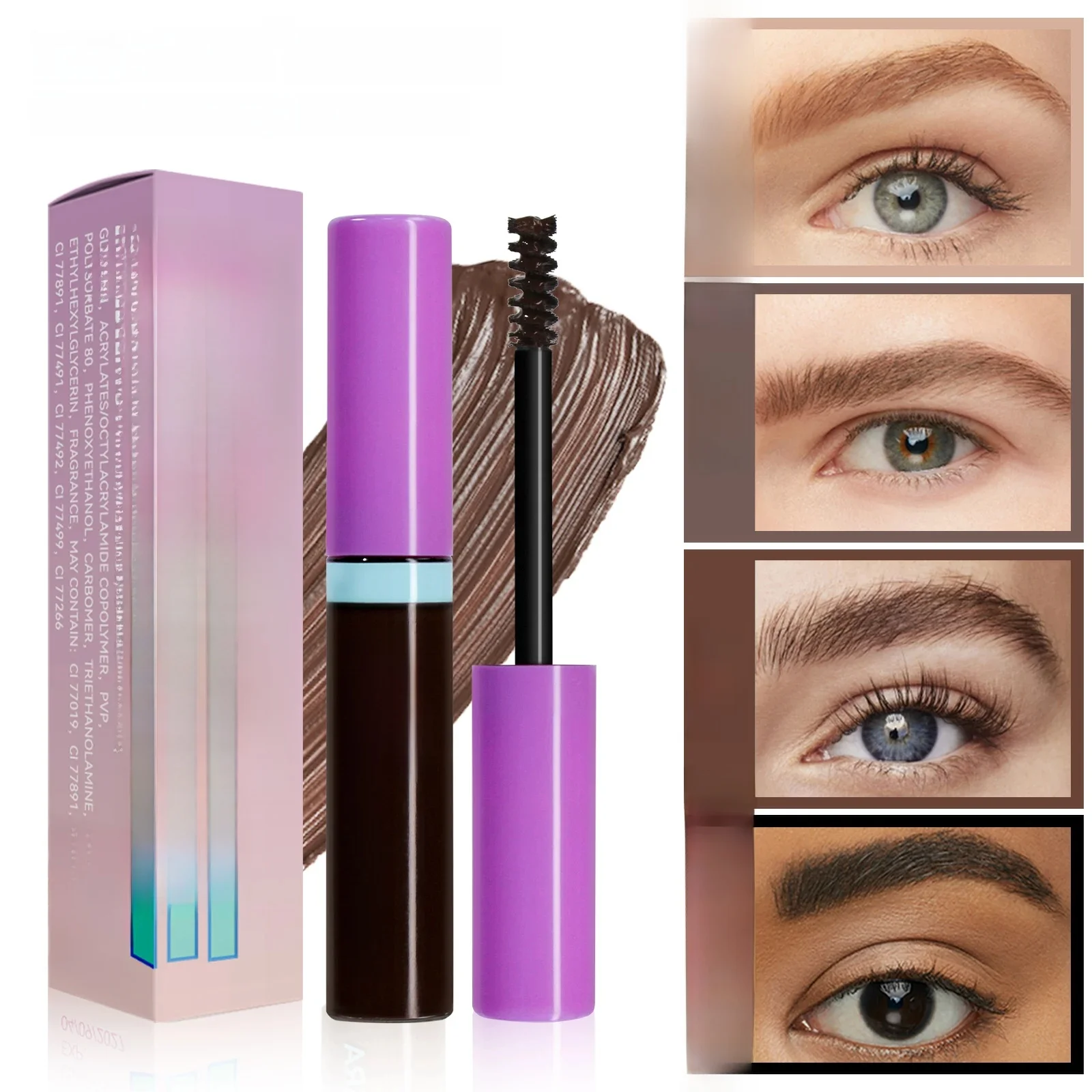 EyebloggCream-Teinture liquide longue durée, mascara imperméable, marron foncé naturel, teinte des sourcils, rehausseur de sourcils, cosmétique, 4 couleurs