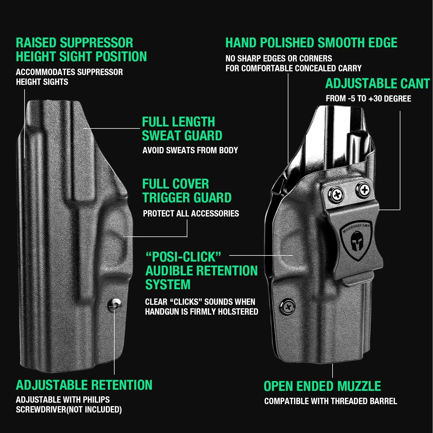 Only For Glock G19/19X/44/45, Glock 23/32 Gen 3 4,IWB Kydex Holster CompatibleInside Waistband Concealed Carry,Right/Left Hand - view 4