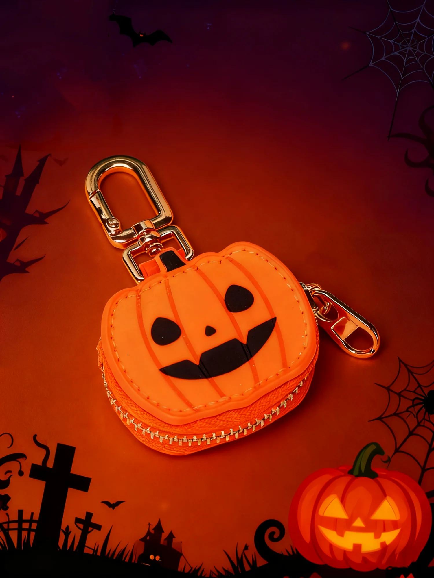 Halloween Coin Purse Fashion Personality Little Pumpkin Pendant Keychain Cute Mini Bag Accessories Send Girls Halloween Gifts image 2