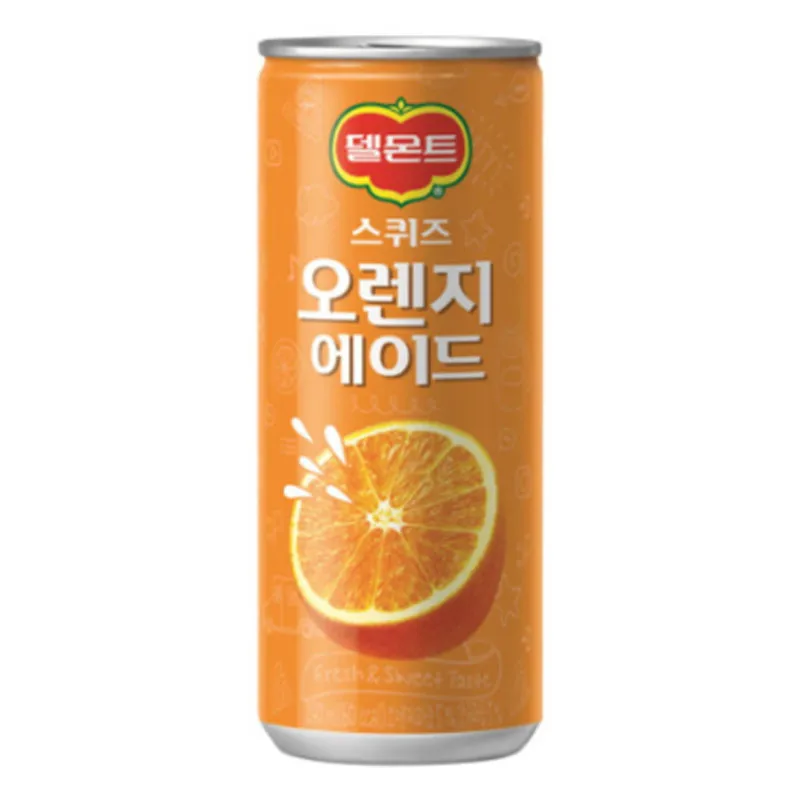 Lotte Chilsung Beds Delmont Squeeze Orange Ade 240ml x 30 cans (1 box) nectar drink can nectar drink