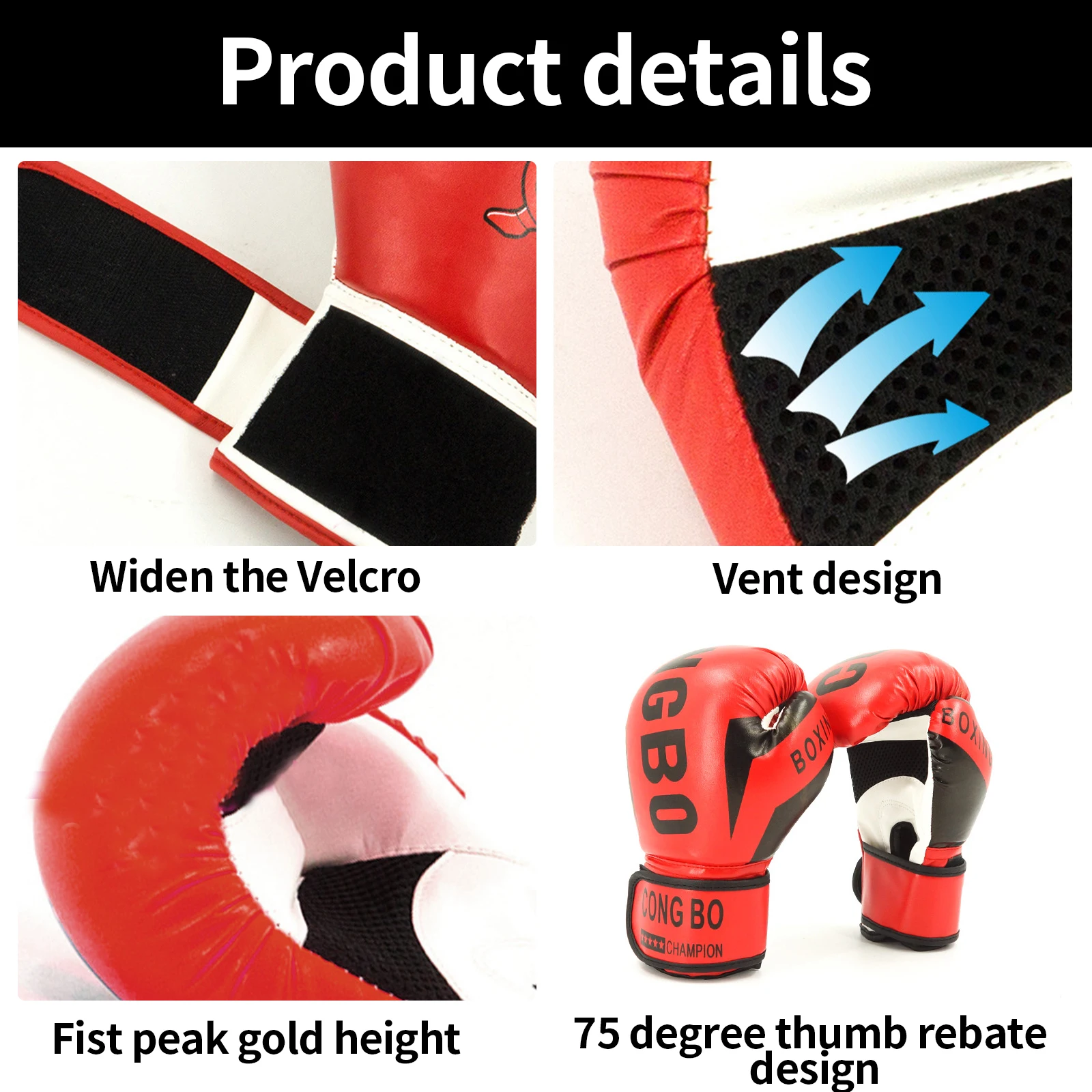 Kids Boxing Gloves MMA Kickboxing Men Women Junior Heavy Punching Boxing Bag Workout Ventilated Palm Multi Layered