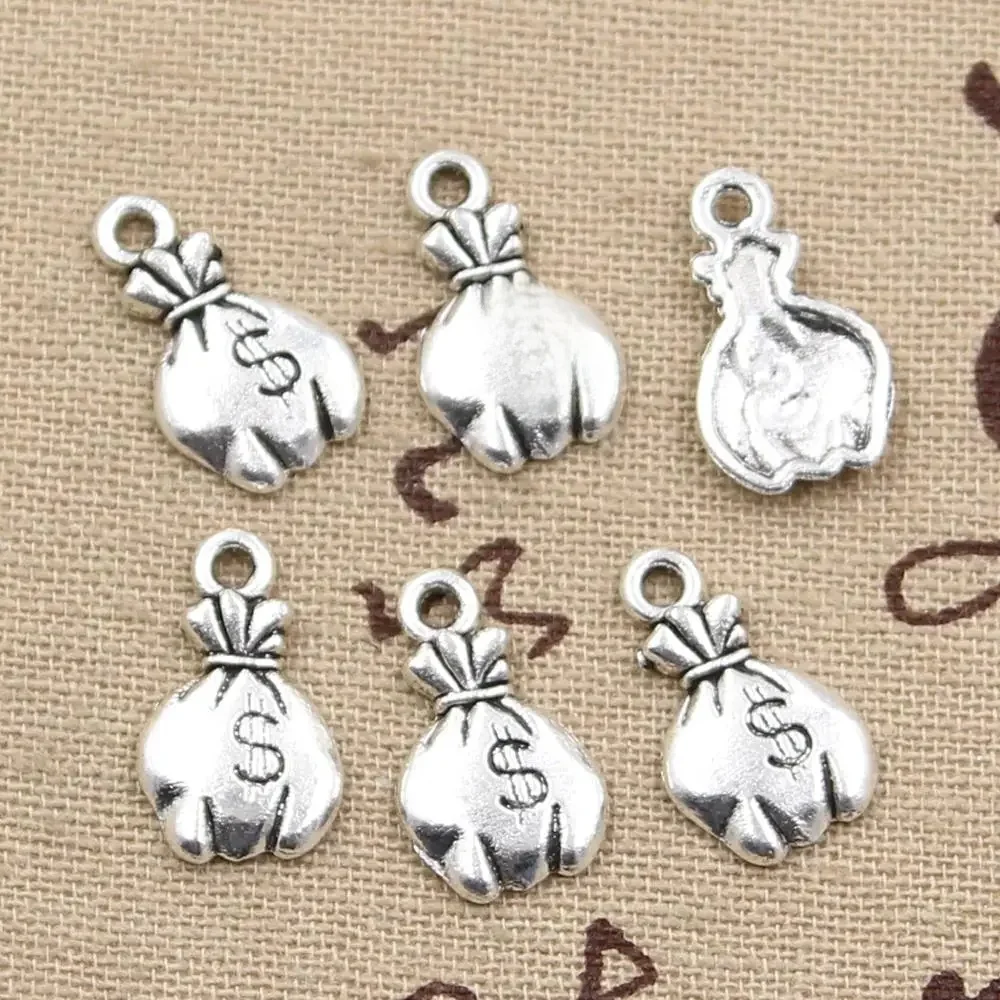 30 sztuk Charms worek pieniądze dolarów 19x11mm wisiorek Handmade Making fit, w stylu Vintage TibetanBronze,DIY dla naszyjnik — zdjęcie 2