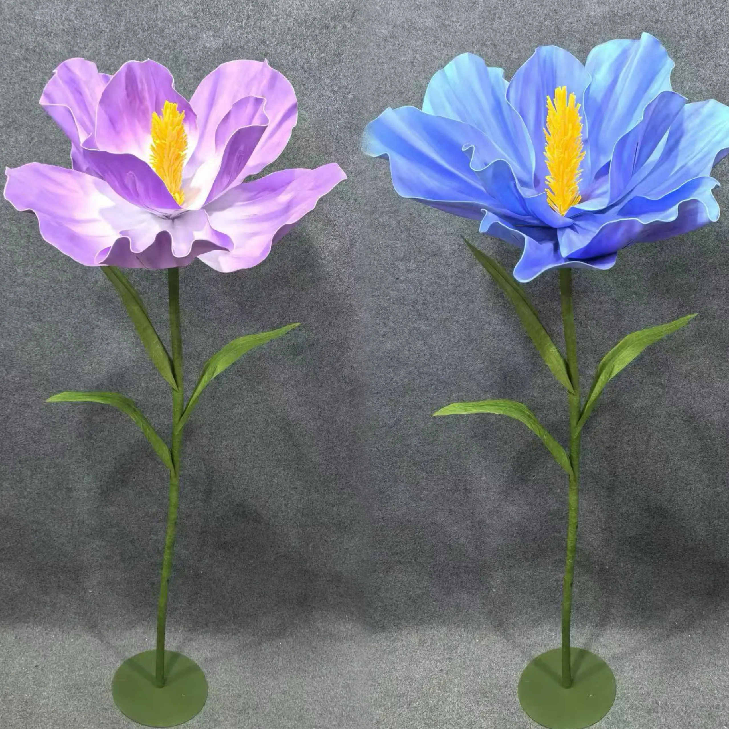 Fleur artificielle géante en mousse Hibiscus de 170 cm avec support pour événements, mariages, décoration de chemin, arrière-plan de fête à domicile et décoration de mariage