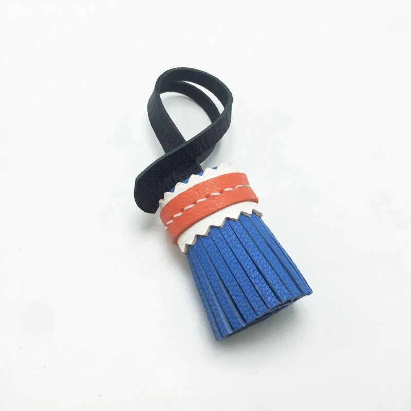 Genuine Leather Tassel Keychain Handbag Charm Handmade from Top quality Bag Charm Accessory for Bag Women Gift