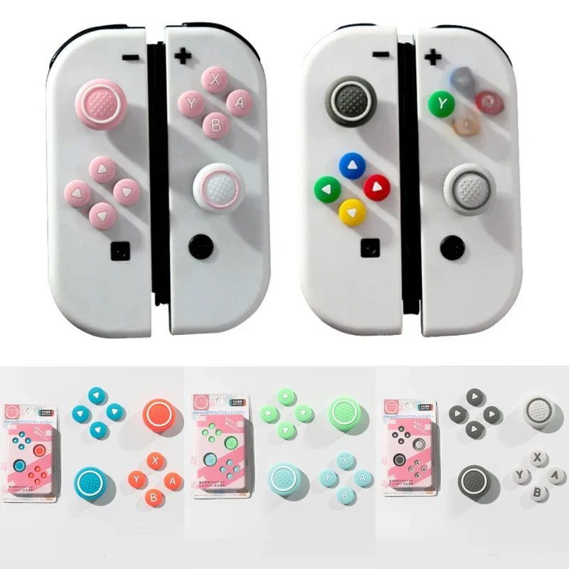 Nowy silikonowy miękki uchwyt na kciuk ABXY do przełącznika Oled NS Joy-con Thumb Stick Grip Cap Cover — zdjęcie 2