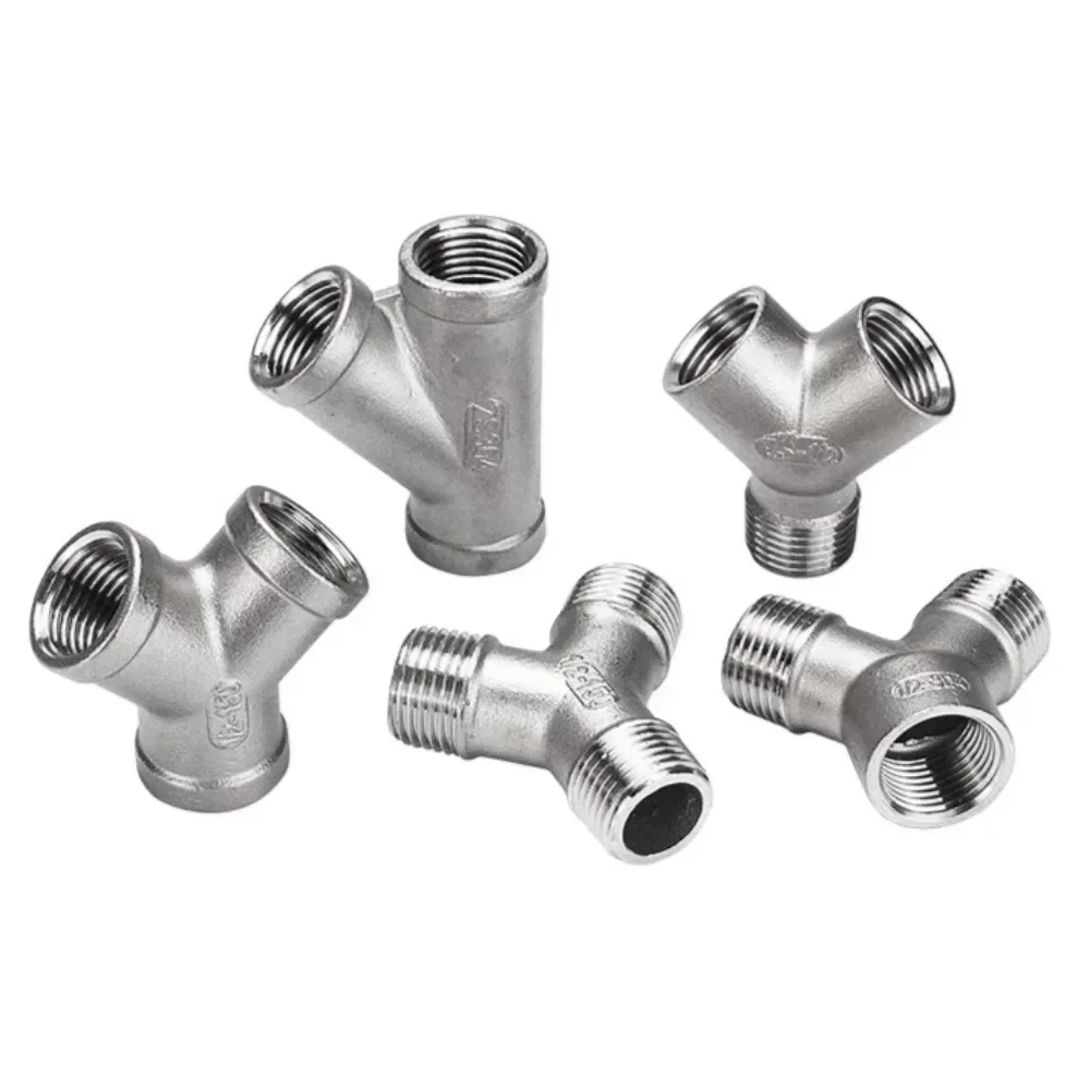 1/4 "3/8" 1/2 "3/4" 1 "1-1/4" 1-1/2 "2" BSP femelle Y forme 3 voies connecteur coupleur séparateur 304 raccord de tuyau en acier inoxydable