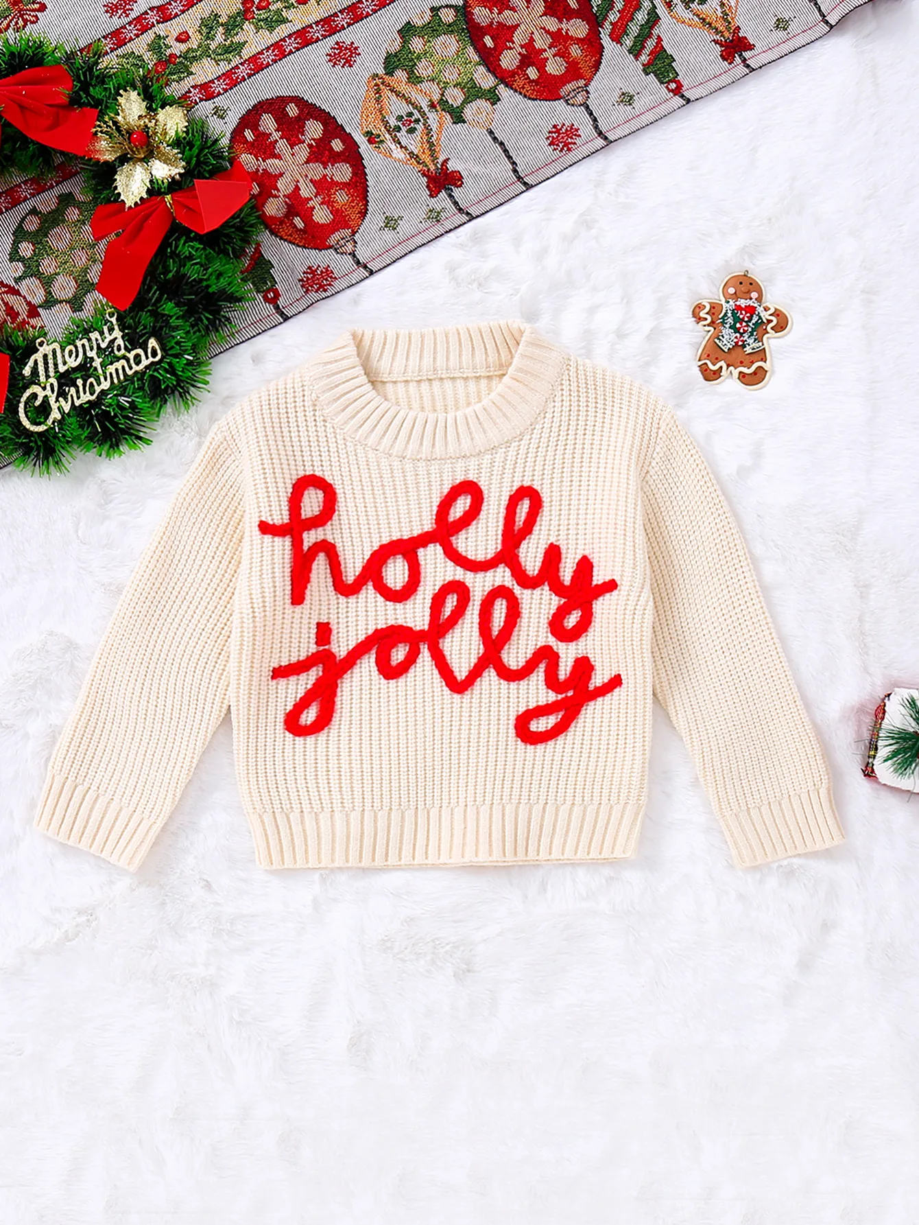 

Christmas Sweater Outfits Baby Girls Clothes Set Hand Embroidery Woolly Bodysuit Long Sleeve Babi Boys Top Clothes Many Colors